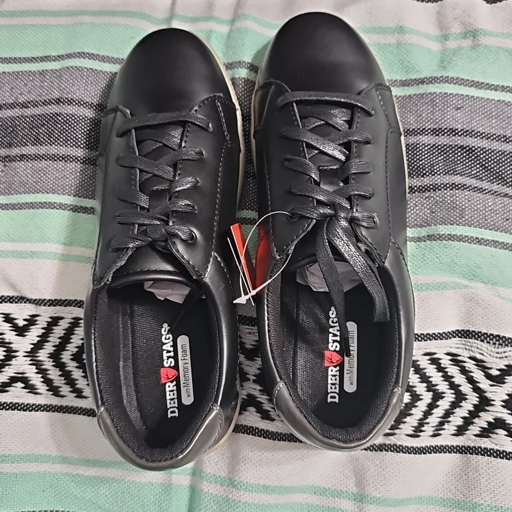 Deer Stags Boy's Joshua Sneaker, Black/Grey, 7M Big Kid NEW In Box‎